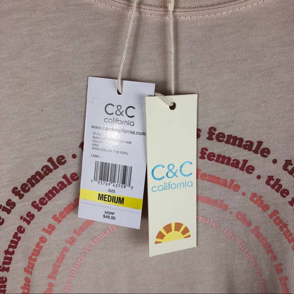 NWT C&C California "The Future is Female" Tee | Blush in Color | Size Medium - Picture 3 of 8